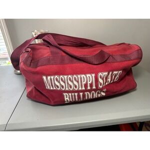 Vintage Mississippi State Bulldogs Duffel Bag Nasco Maroon MSU Bully Mascot Gym